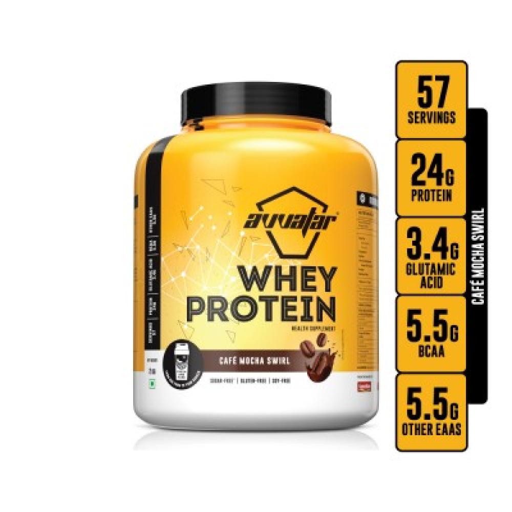 AVVATAR - WHEY PROTEIN | 2KG| CAFÉ MOCHA SWIRL FLAVOUR | MADE WITH 100% FRESH COW'S MILK